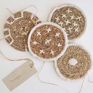 ✨BNWT - Bloomingville Seagrass Woven Coasters - Set of 4✨